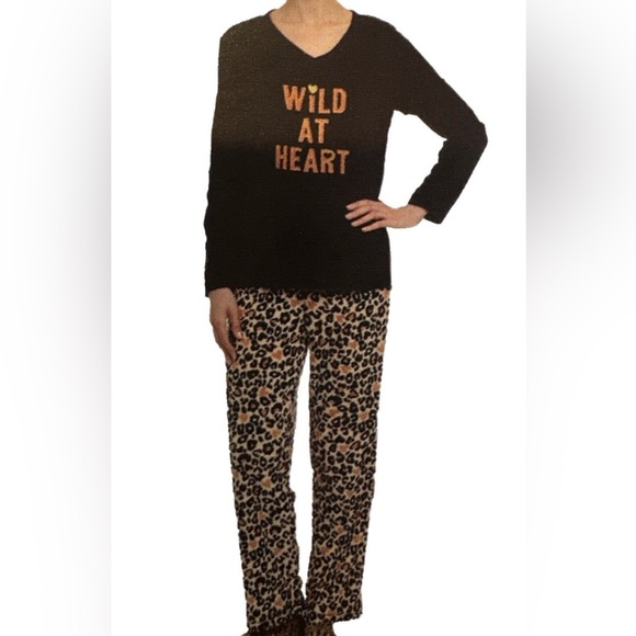Other - Black and Leopard Print Pajama Set